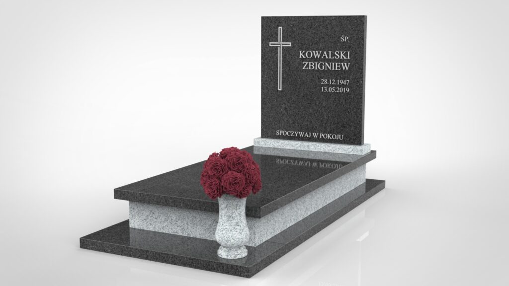 Prosty nagrobek w stylu bi-color (t01b)