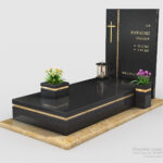 Nowoczesny nagrobek pojedynczy z dwóch rodzajów granitu n02a