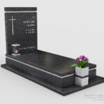 Nowoczesny nagrobek pojedynczy z dwóch rodzajów granitu n03b
