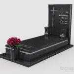 Nowoczesny nagrobek pojedynczy z dwóch rodzajów granitu n09a