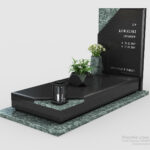 Nowoczesny nagrobek pojedynczy z dwóch rodzajów granitu n11a