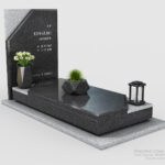 Nowoczesny nagrobek pojedynczy z dwóch rodzajów granitu n11b