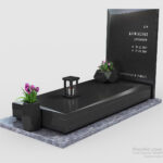 Nowoczesny nagrobek pojedynczy z dwóch rodzajów granitu n12a