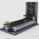 Nowoczesny nagrobek pojedynczy z dwóch rodzajów granitu n13a