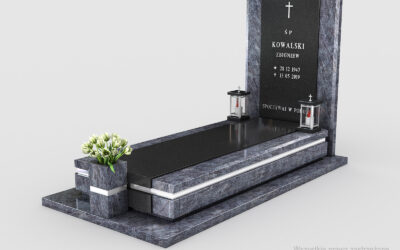 Nowoczesny nagrobek pojedynczy z dwóch rodzajów granitu n13a