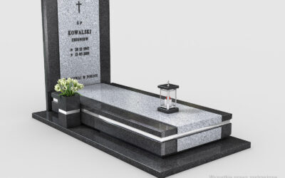 Nowoczesny nagrobek pojedynczy z dwóch rodzajów granitu n13b