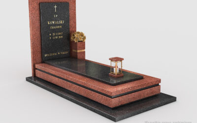 Nowoczesny nagrobek pojedynczy z dwóch rodzajów granitu n14b