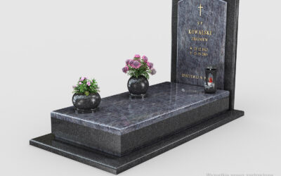 Nowoczesny nagrobek pojedynczy z dwóch rodzajów granitu n18a