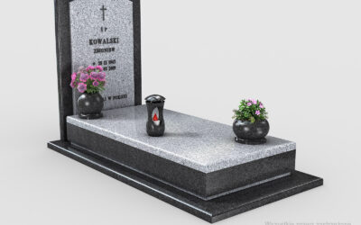 Nowoczesny nagrobek pojedynczy z dwóch rodzajów granitu n18b