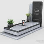 Nowoczesny nagrobek pojedynczy z dwóch rodzajów granitu