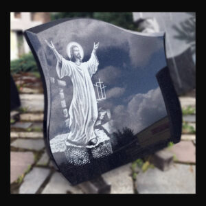 Elegancka tablica z wykutym Jezusem Zbawicielem