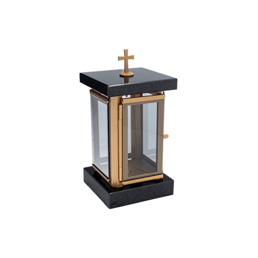 Przeszklony, brązowy lampion (L12)