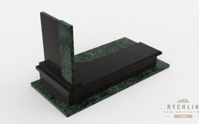 Nagrobek kamienna równowaga - Olive Green i Warrangal Black