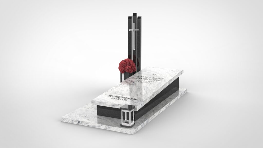 Sarkofag z kamiennym tryptykiem – Monumental Black i Viscount White (t04d)