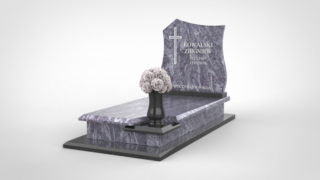 Nagrobek z kompozycyjną podstawką – Orion i Monumental Black (t08c)