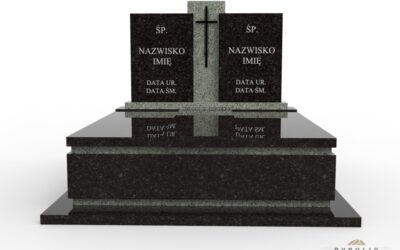 Elegancki nagrobek z dwoma tablicami i wstawką (2.001c)