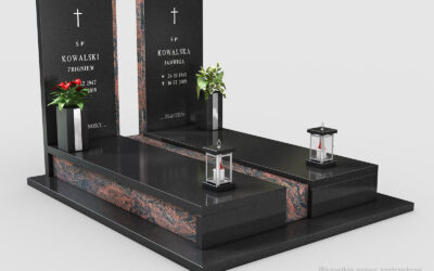 Nowoczesny nagrobek podwójny Black/Aurora (npd01b)