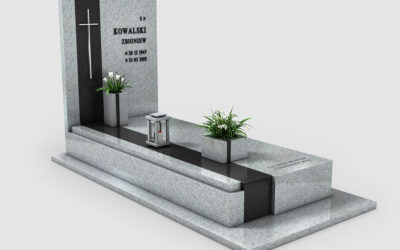 Nowoczesny grobowiec z kontrastową wstawką