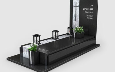 Nowoczesny grobowiec z kontrastową wstawką
