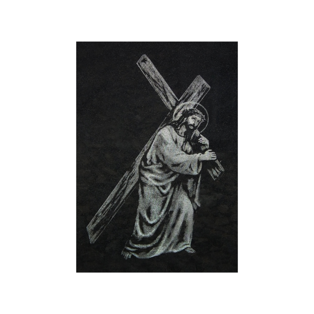 Grawer Jezusa niosącego krzyż na pomnik