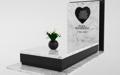 Nagrobek z sercem z opcją podświetlenia