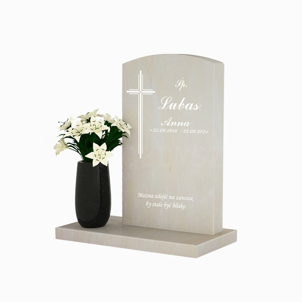 Nagrobek urnowy w stylu amerykańskim z beżowego piaskowca (nu17)