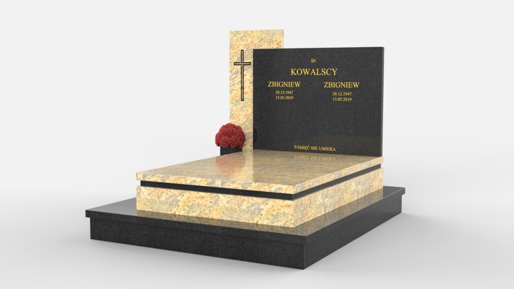 Nowoczesny nagrobek podwójny (p09d)