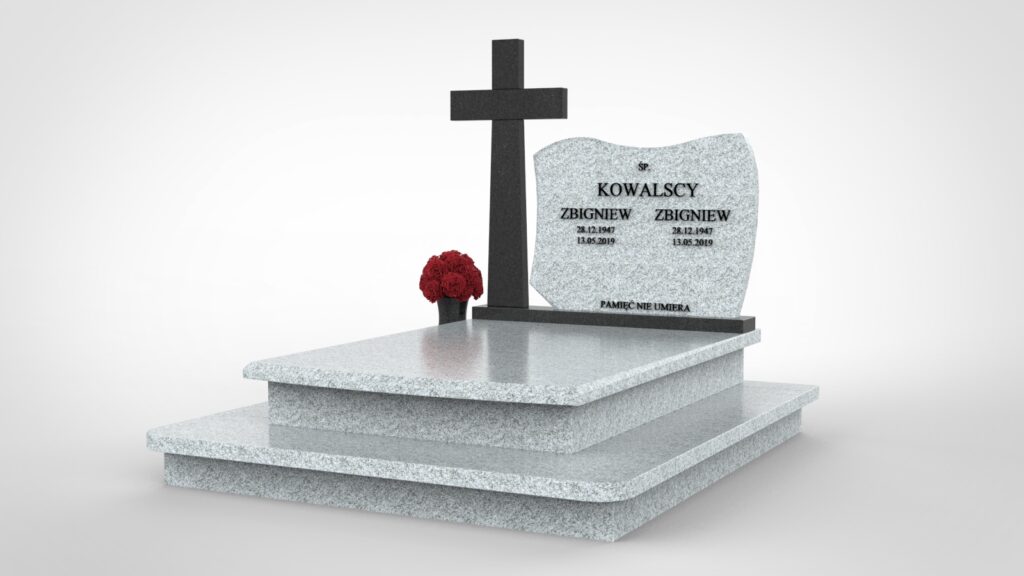 Tradycyjny nagrobek podwójny na podwyższeniu (p06d)