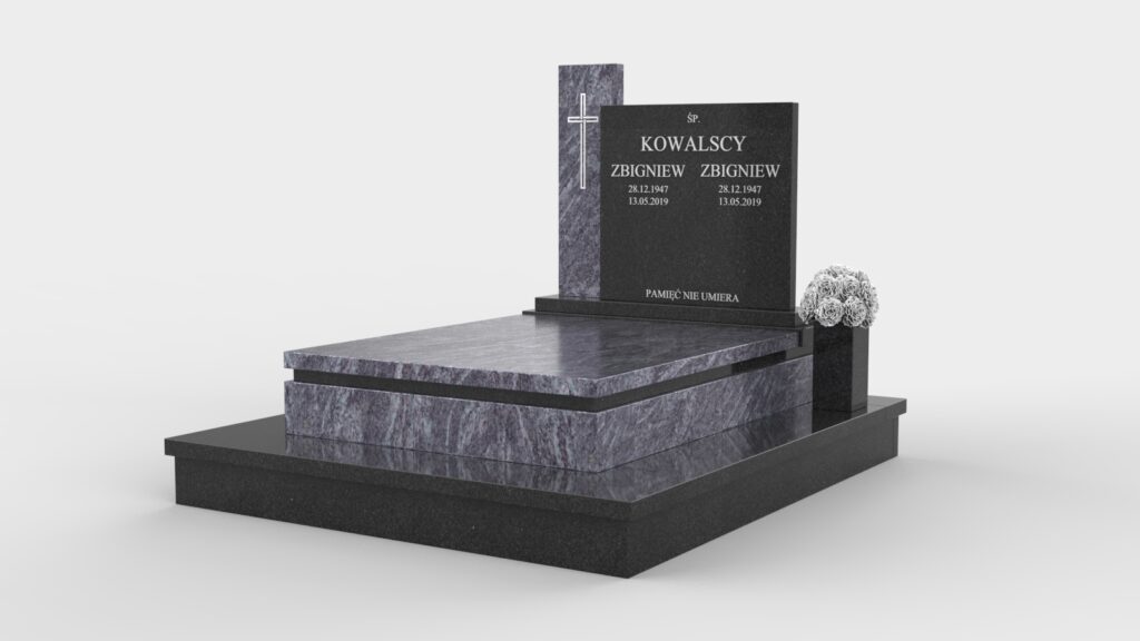 Nagrobek z opaską i słupkiem (p08c)