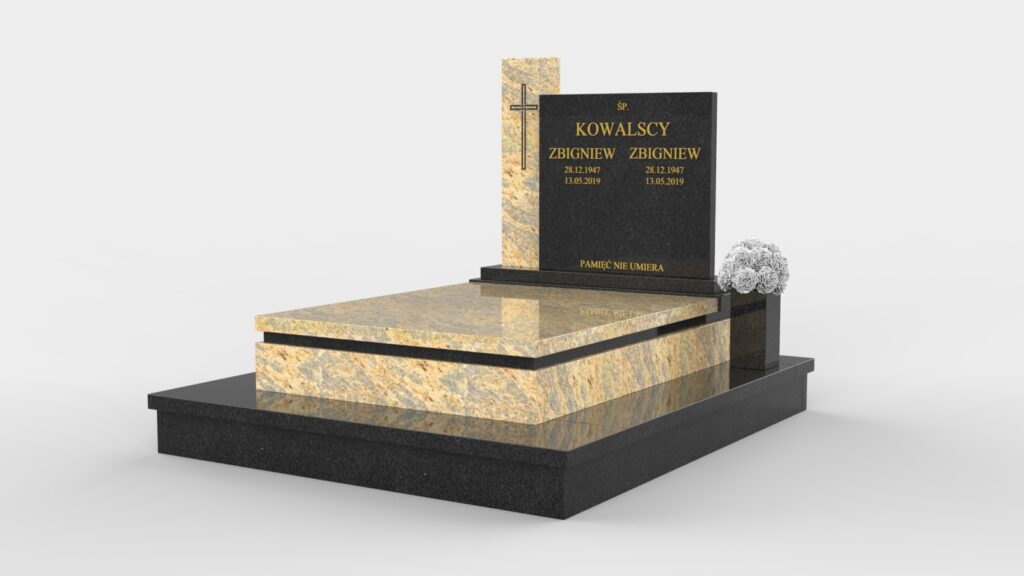 Nagrobek z opaską i słupkiem (p08d)