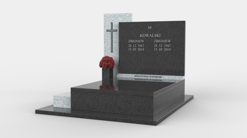 Nagrobek podwójny z półką (p10a)