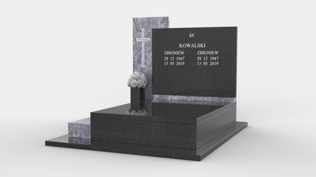 Nagrobek podwójny z półką (p10c)