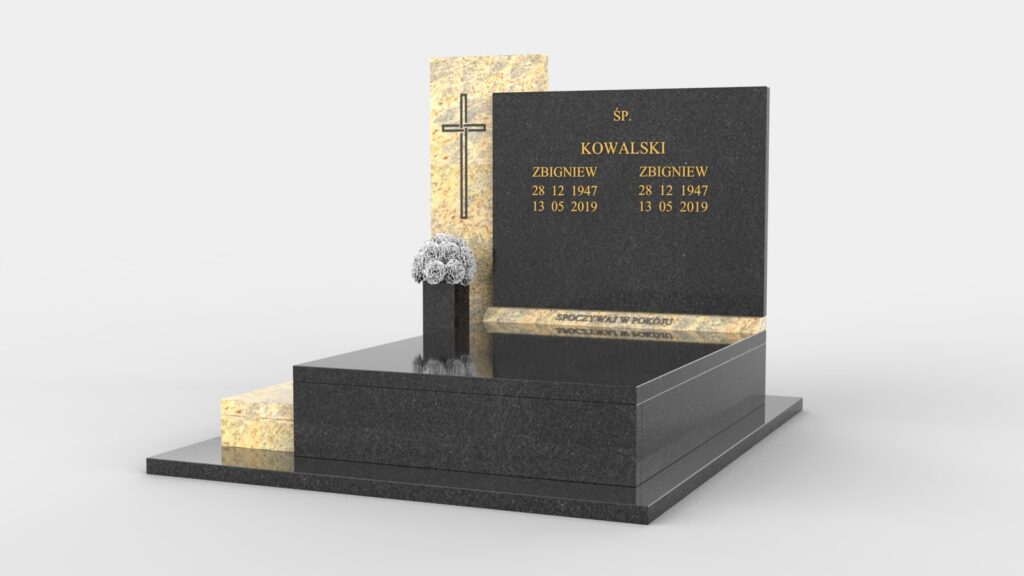 Nagrobek podwójny z półką (p10d)