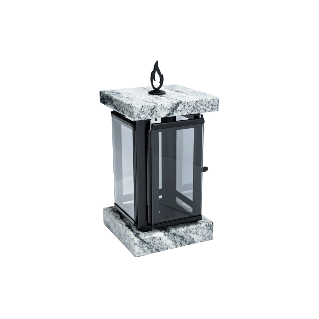 Przeszklony lampion z jasnym granitem (L13.1)